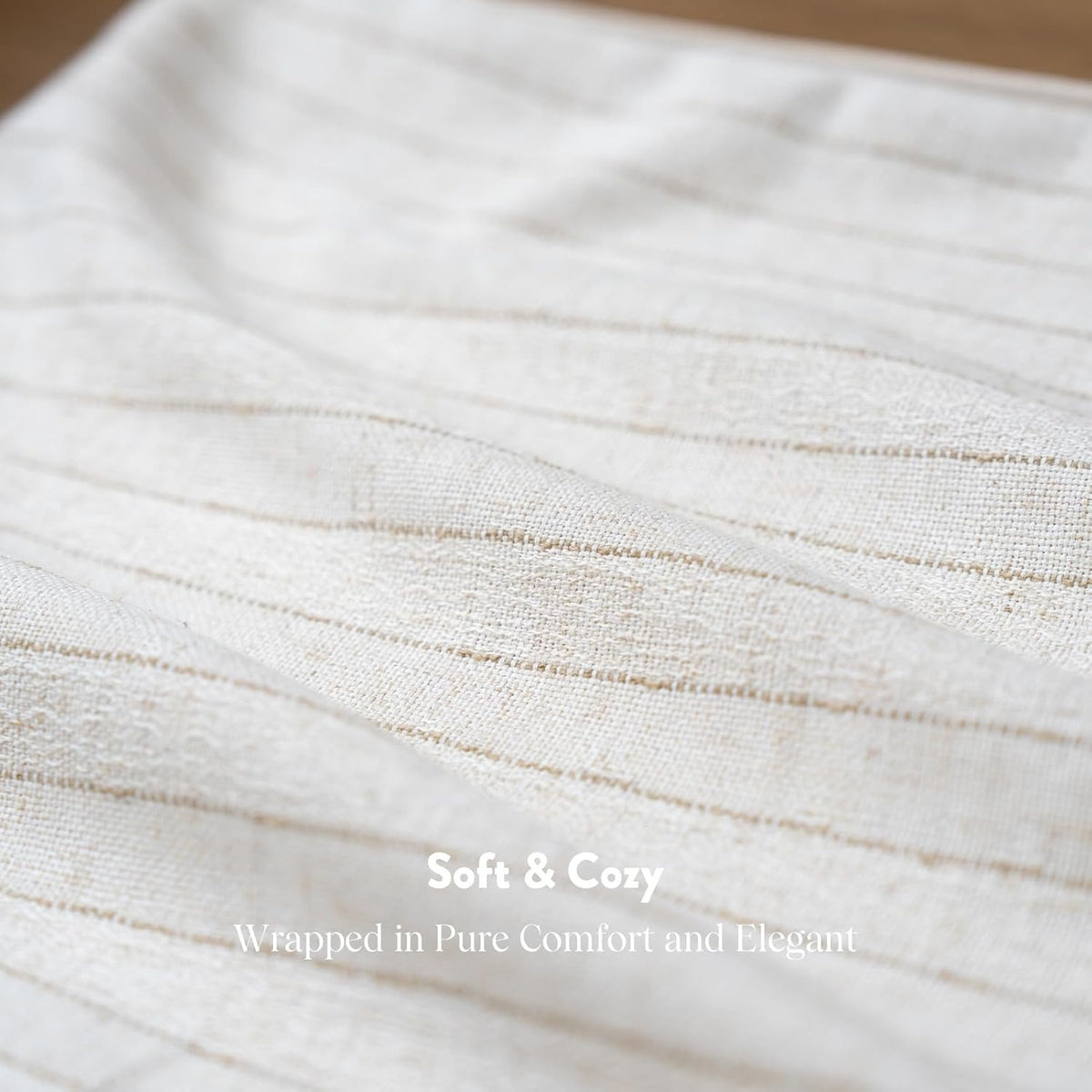 Neutral Farmhouse Cotton Stripe Throw Pillow Cover, Pinstripe